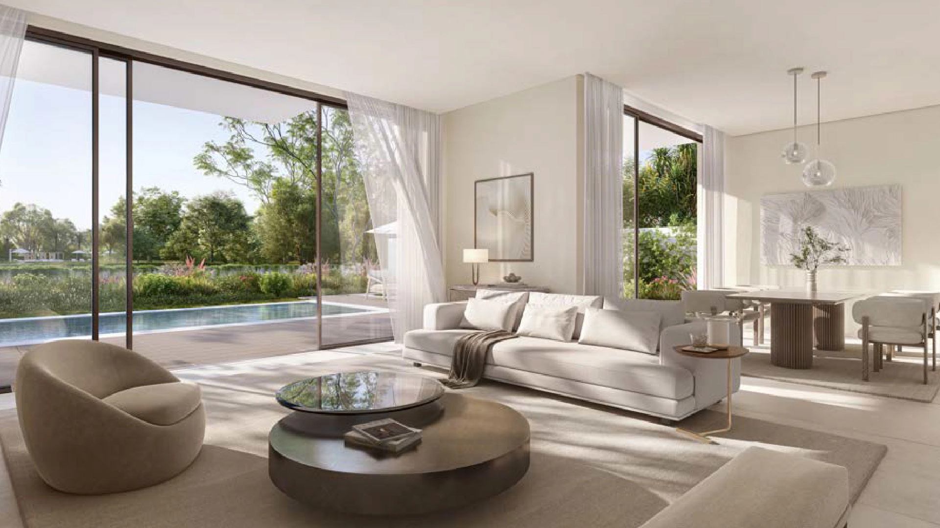 Indoor setting featuring marble accents and modern architecture